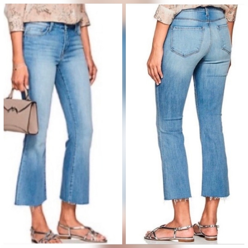 ❤️ L'AGENCE SOPHIA HIGH RISE CROP FLARE JEANS, LAKE BLUE, 00 (24)